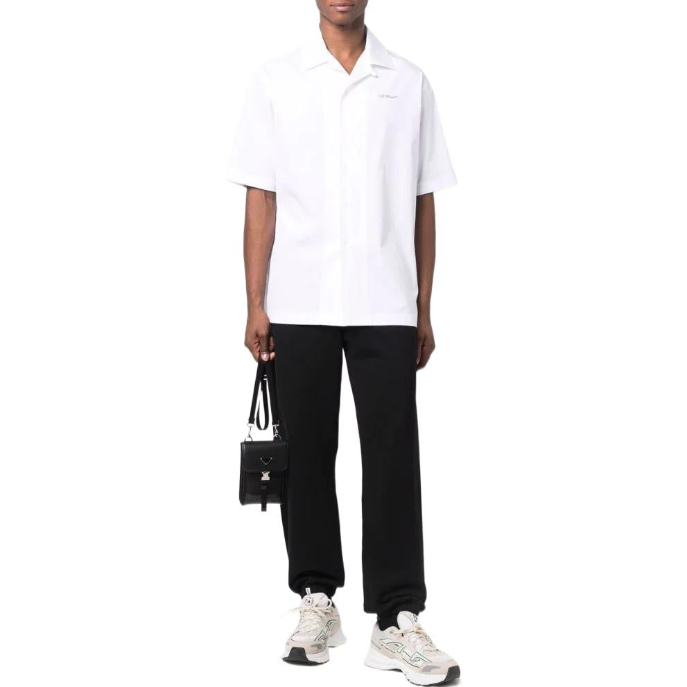 Men's Off-White SS22 Solid Color Arrow Pattern Printing Sports Pants/Trousers/Joggers Version Black OMCH029F21FLE00110101010