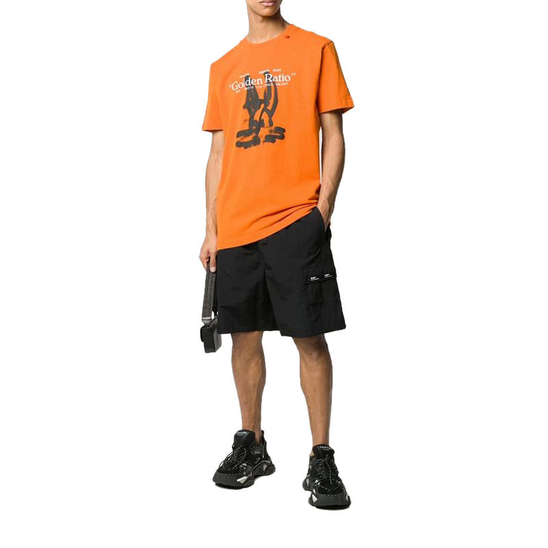 Off-White Cotton Printing Short Sleeve Orange OWOMAA027R201850091910