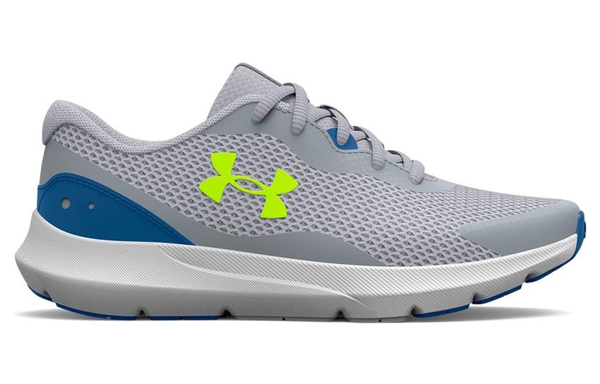 (GS) Under Armour Surge 3 'Grey High Vis Yellow' 3024989-100
