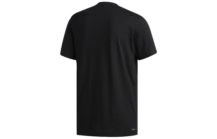 adidas Basketball Sports Round Neck Pullover Printing Short Sleeve Black DU6437