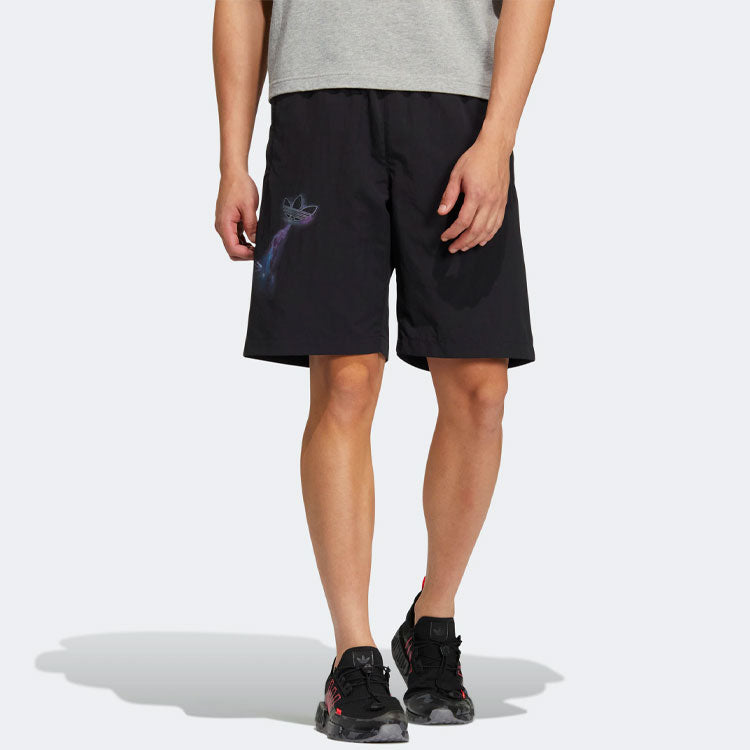 Men's adidas originals Solid Color Athleisure Casual Sports Shorts Black H54678