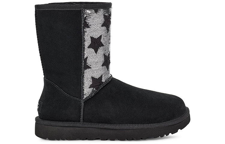 (WMNS) UGG Classic Short Sequin Stars Black 1111029-BLK