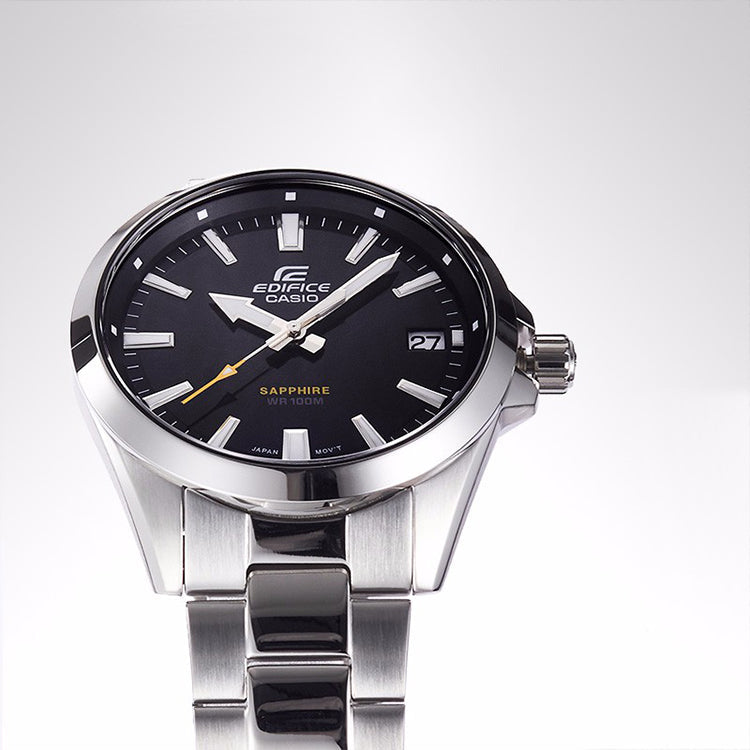 CASIO Waterproof EDIFICE Sapphire Crystal Mens Silver Analog EFB-107D-1AVUPR