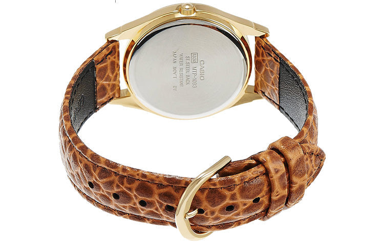 Casio Fashion Stylish Business Leather Strap Analog Watch 'Brown Gold' MTP-1093Q-9A