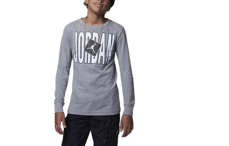 (GS) Air Jordan Stretch Out Long Sleeve T-Shirt 'Grey' 95C692-GEH