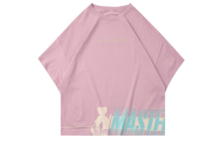 (WMNS) Li-Ning x Disney Crossover Alphabet Printing Short Sleeve 'Pink' AHSQ142-2