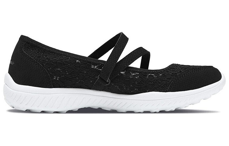 (WMNS) Skechers Sport Active Strappy Slip-on Shoes 'Black' 23258-BKW