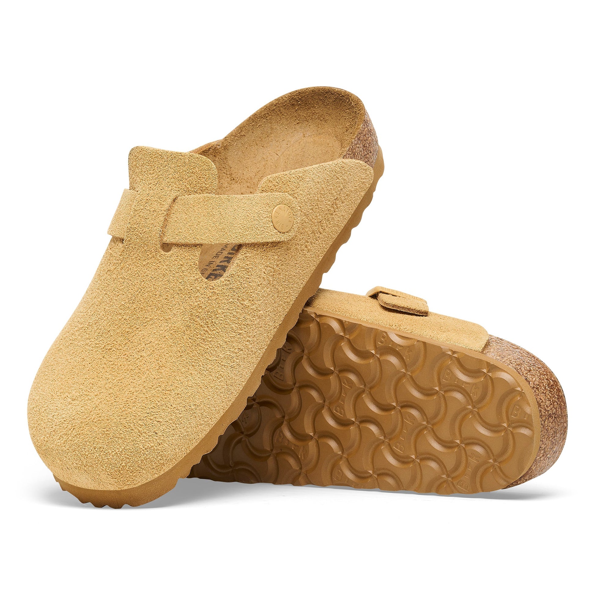 (WMNS) Birkenstock Boston Suede Leather Narrow 'Latte Cream' 1027752