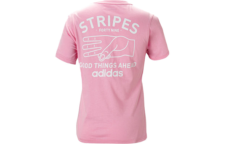 (WMNS) adidas neo Casual Sports Training Round Neck Short Sleeve Pink EA0330