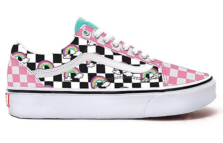 Vans Customs Checkerboard Rainbow Old Skool Pink/White VN0A3CST059