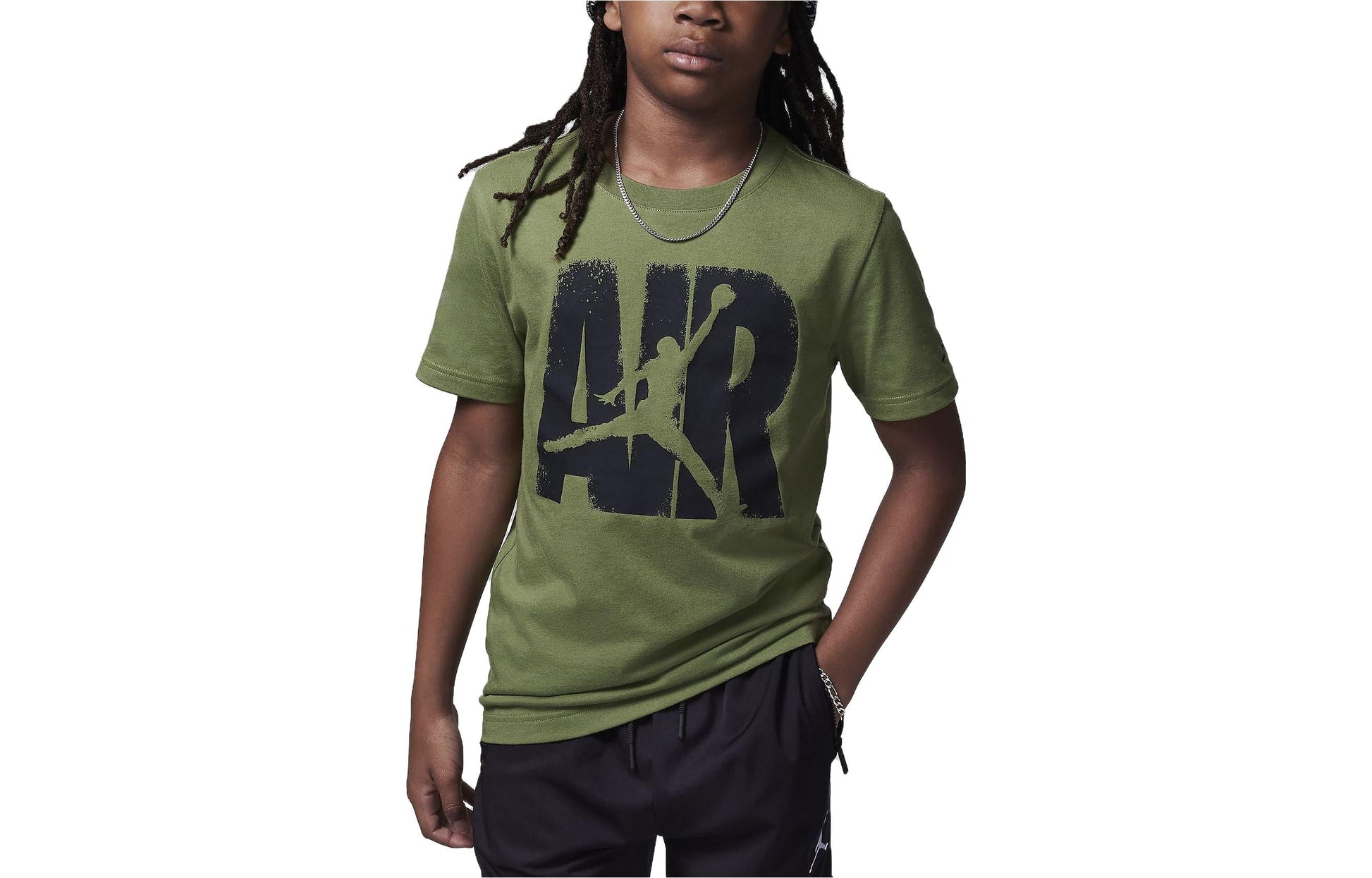 (GS) Air Jordan Air Out T-Shirt 'Light Olive' 95C815-EF9