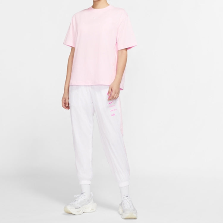 (WMNS) Nike Solid Color Round Neck Short Sleeve Pink DJ2789-630