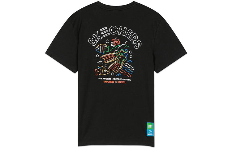 Skechers Barrel Printing Short Sleeve Black L320W251-0018L