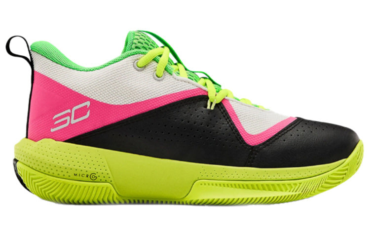 (GS) Under Armour SC 3ZER0 4 'White Vis Yellow' 3023918-102