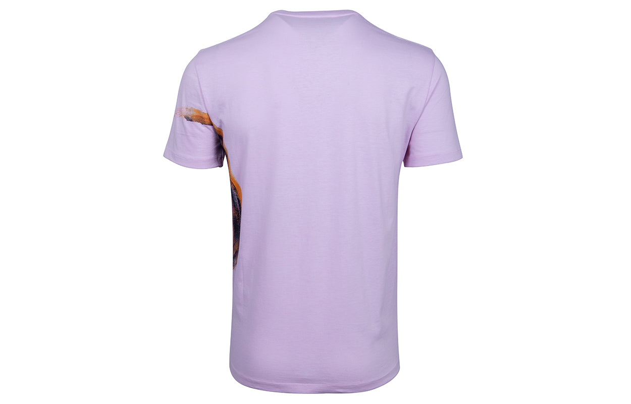 Men's Alexander McQueen SS21 Round Neck Skeleton Printing Short Sleeve Pink 550475-QMZ61-0907