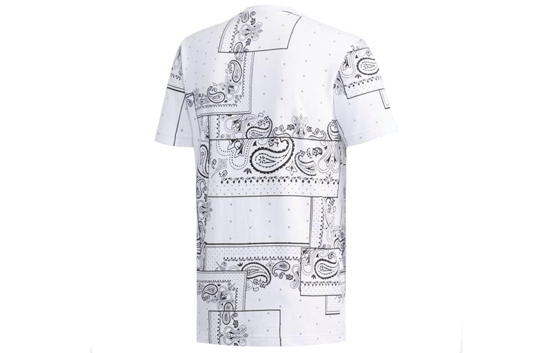 adidas originals Retro Totem Printing Logo Round Neck Short Sleeve White DX4202