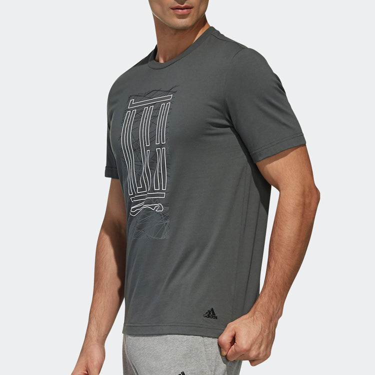 adidas Wj Ss Logo Sports Round Neck Short Sleeve Green DY8746