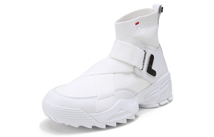 (WMNS) FILA Disruptor-Stretch-Fabric High-top Running Shoes White F16W913713FWT
