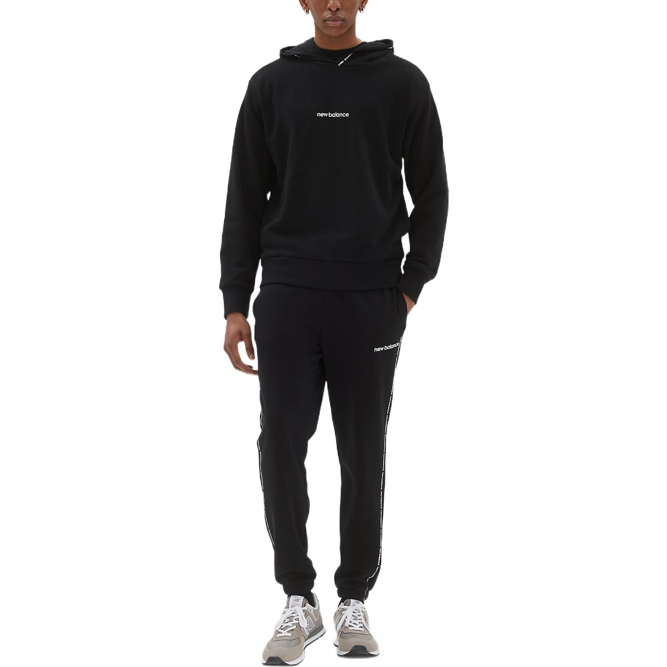 New Balance Essentials Fleece Hoodie Asia Sizing 'Black' MT23516-BK