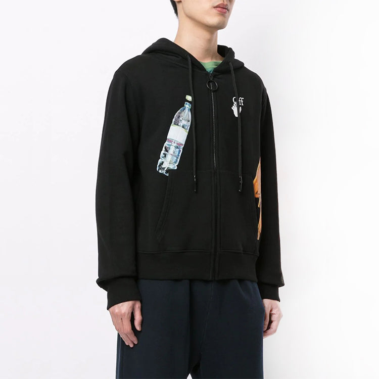 Men's Off-White Printing Zipper Black OMBE001F20FLE0041010