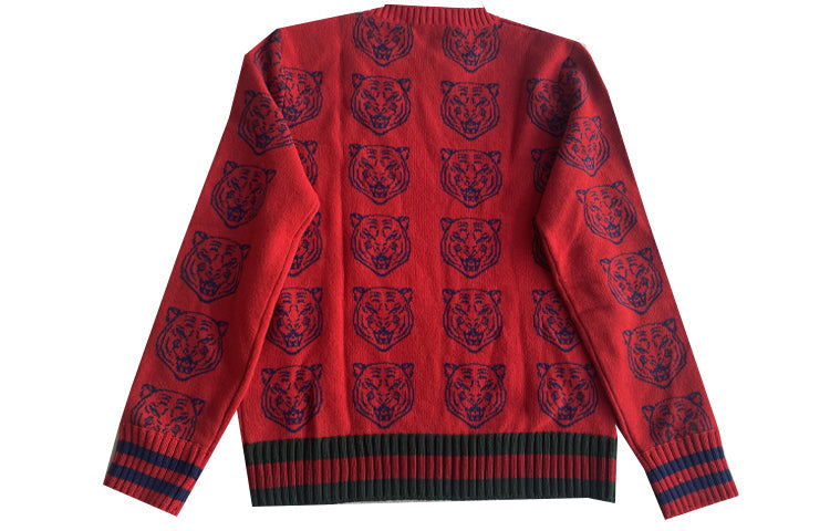 Gucci Knit Sweater Jumper With Tigers 'Red' 474712-X1469-6526