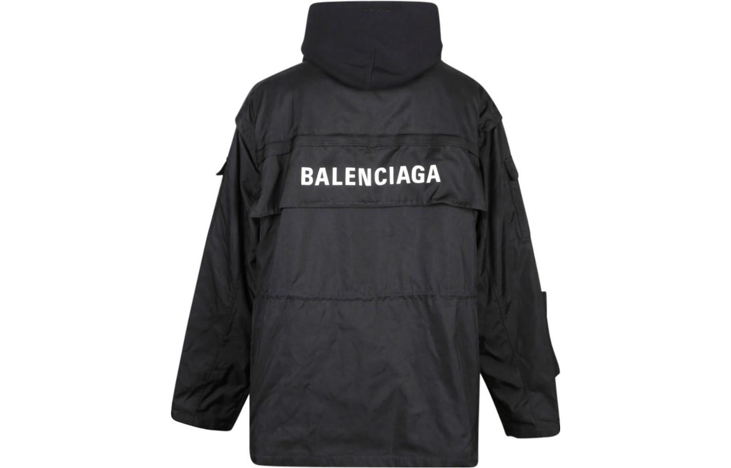 Balenciaga Technical Fabric Oversized Parka With Jersey Insert 'Black' 746450TOO321000
