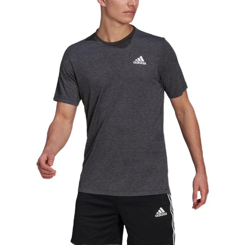 Men's adidas Solid Color Logo Printing Round Neck Pullover Short Sleeve Japanese Version Gray T-Shirt GR0506