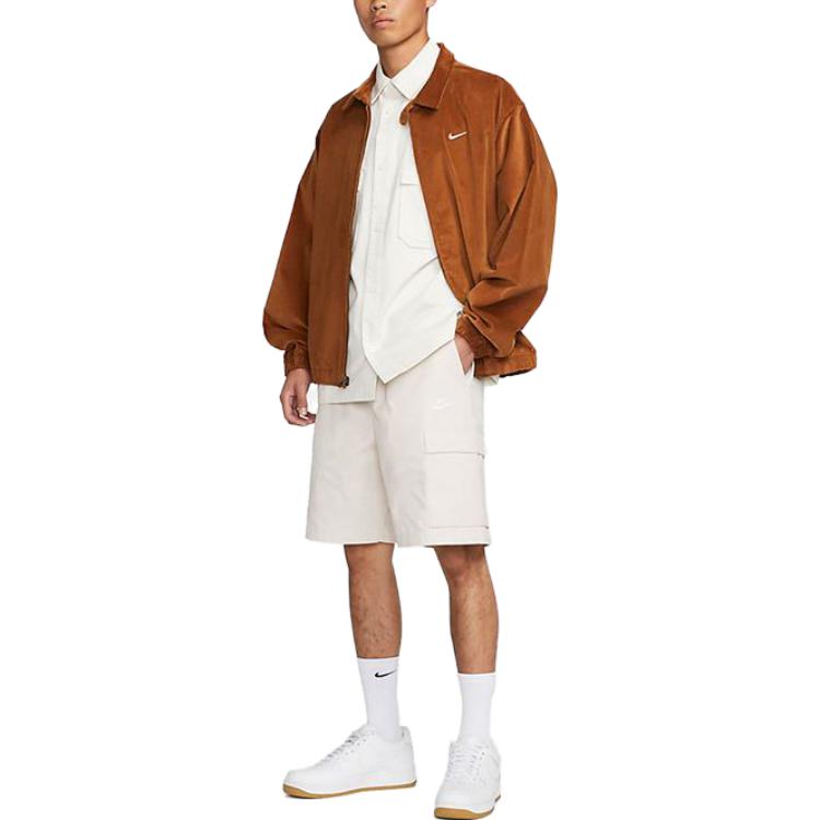 Nike Life Woven Military Short-Sleeve Button-Down Shirt 'White' DX3341-030