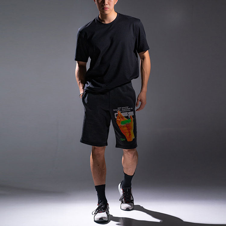 Men's Off-White Printing Shorts Black OWCI06R20E30013JS-1088