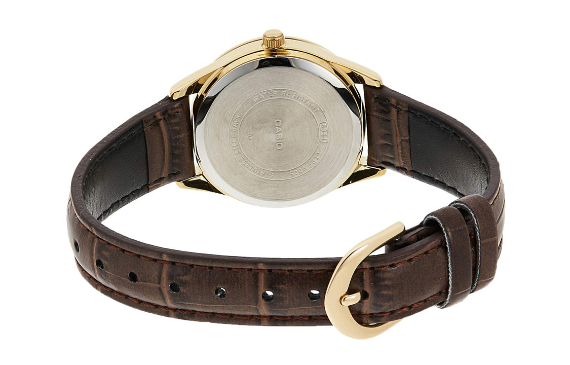 CASIO DRESS Series Wrist /Black Quartz Waterproof Brown Analog LTP-V005GL-1BUDF