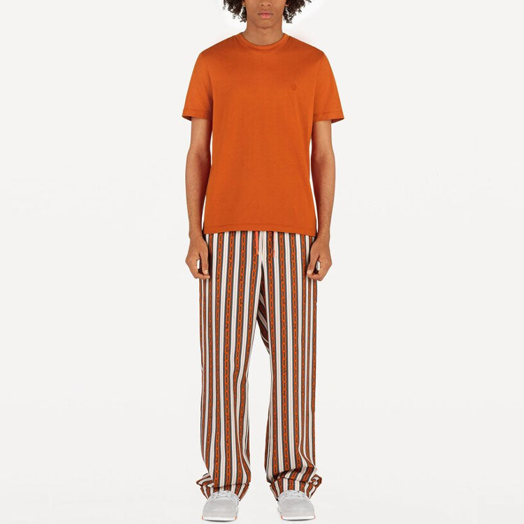 Men's LOUIS VUITTON FW21 Logo Alphabet Solid Color Round Neck Short Sleeve Orange 1A5D0Z