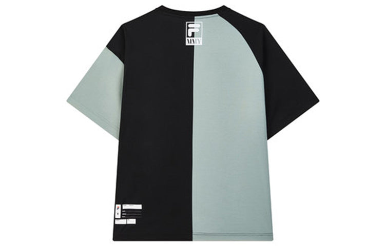 Men's FILA x MIHARA YASUHIRO/ Mihara Yasuhiro Loose Short Sleeve Black Splicing T-Shirt F71M038108F-BK