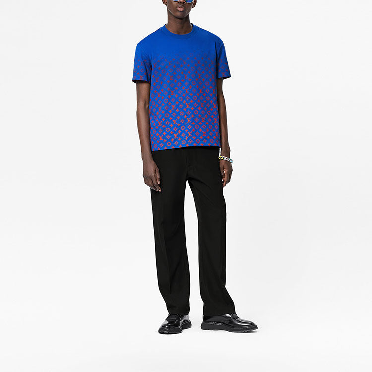 LOUIS VUITTON Monogram Gradient Logo Full Print Short Sleeve Blue 1A8WMR