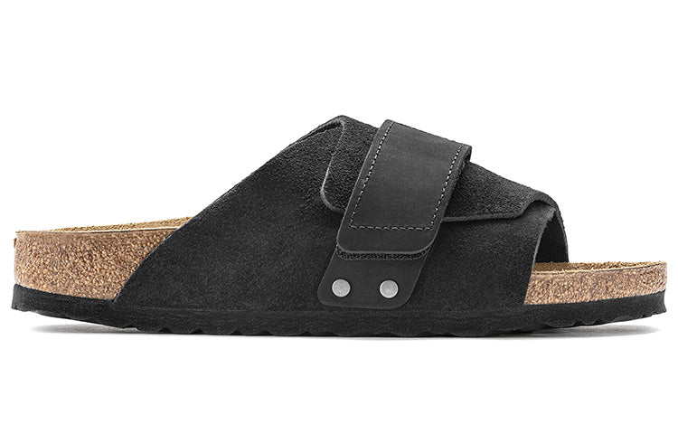 Birkenstock Kyoto Nubuck-Suede Leather Narrow Fit Sandals 'Black' 1022566