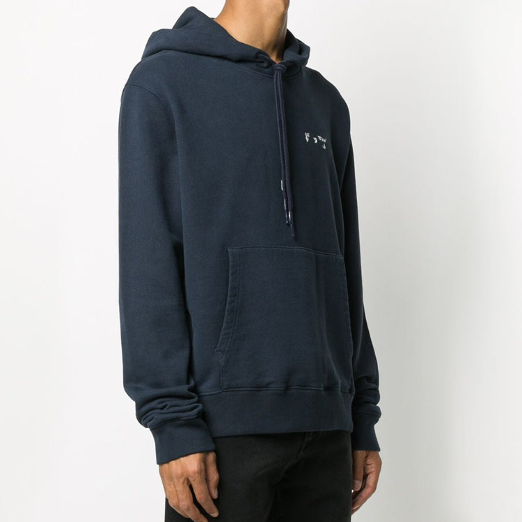 Off-White FW20 Logo Printing Loose Hooded Pullover Men Grey OMBB034E20FLE0014501