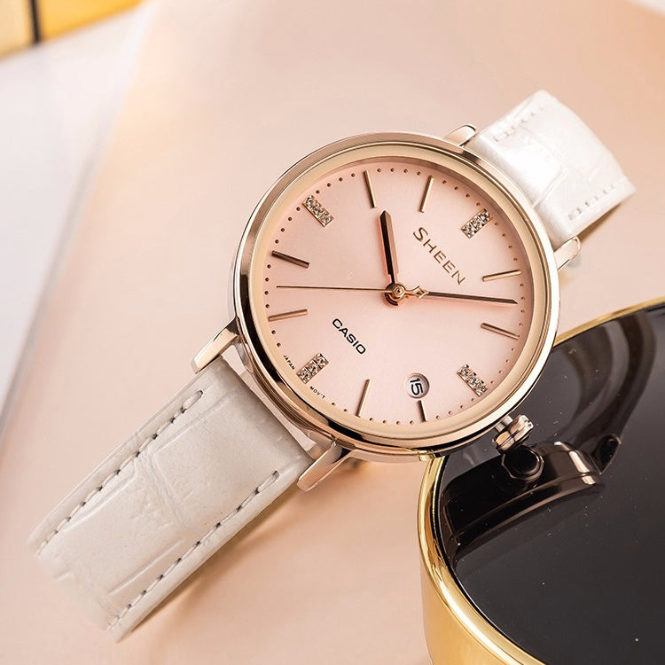 Casio Sheen Elegant Analog Watch 'Crystal Pink Gold' SHE-4048PGL-9A