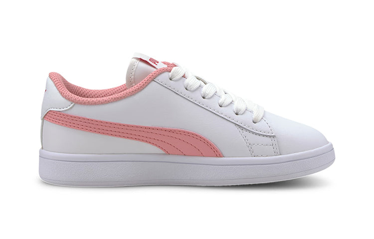 (PS) PUMA Smash V2 L Casual Board Shoes White/Pink 365324-18