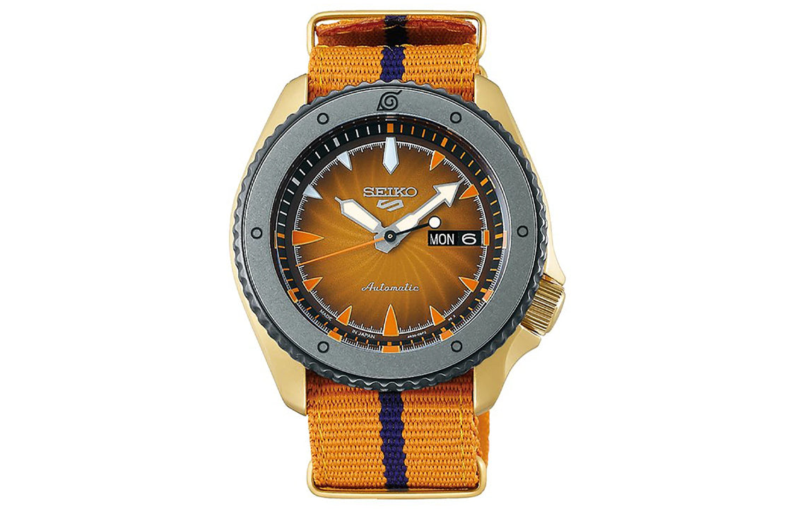 SEIKO Naruto Series Limited Crossover Mechanical Watch Yellow SBSA092