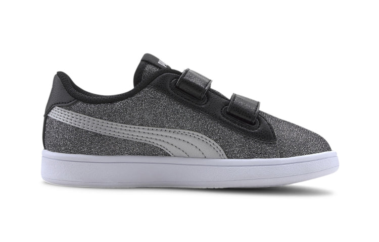 (PS) PUMA Smash V2 Glitz Glam Sport Shoes Black/Silver 367378-14