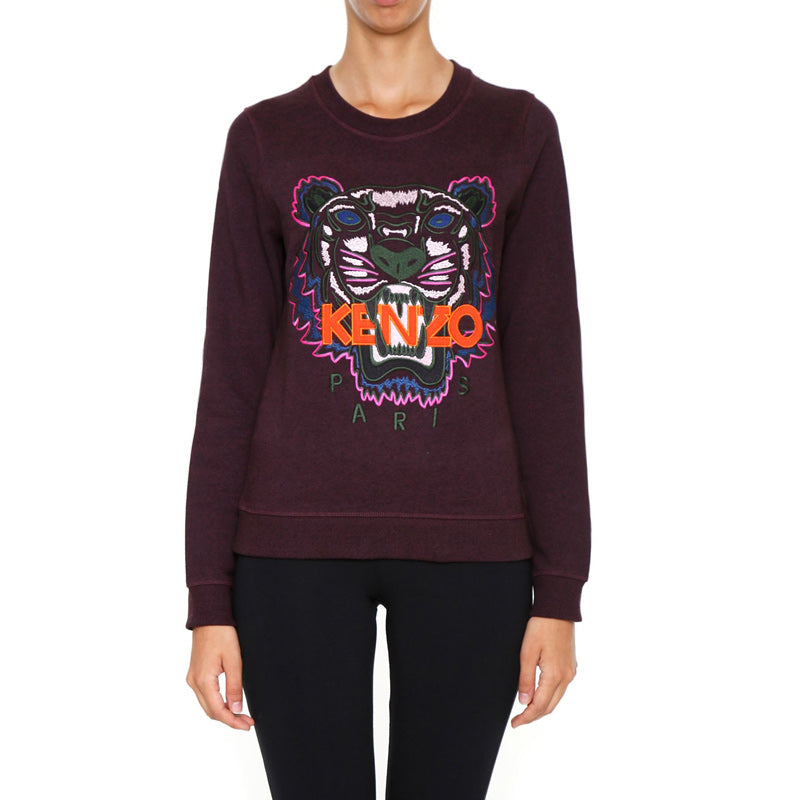 (WMNS) KENZO Cotton Tiger Head Long Sleeves Casual Hoodie Purple F762SW7054XC-86