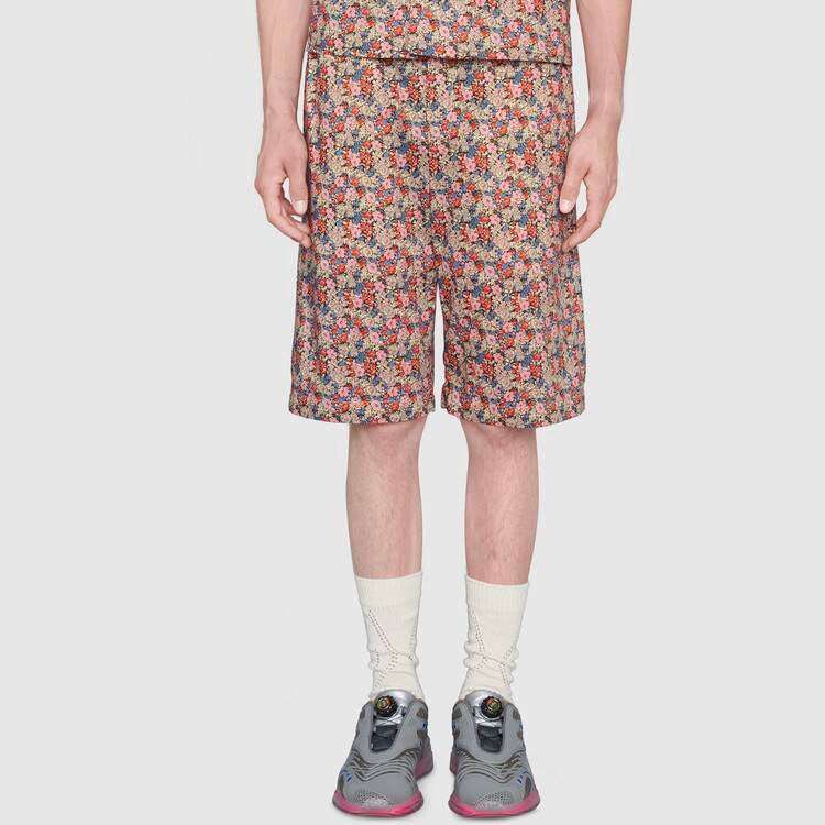 Gucci x Liberty London Floral Cotton Shorts 'Red Pink Green' 636592-ZAFKZ-6190