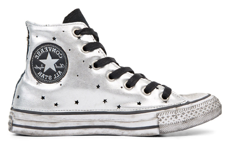 Converse Chuck Taylor All Star Metallic Silver Star Leather High Top 165755C