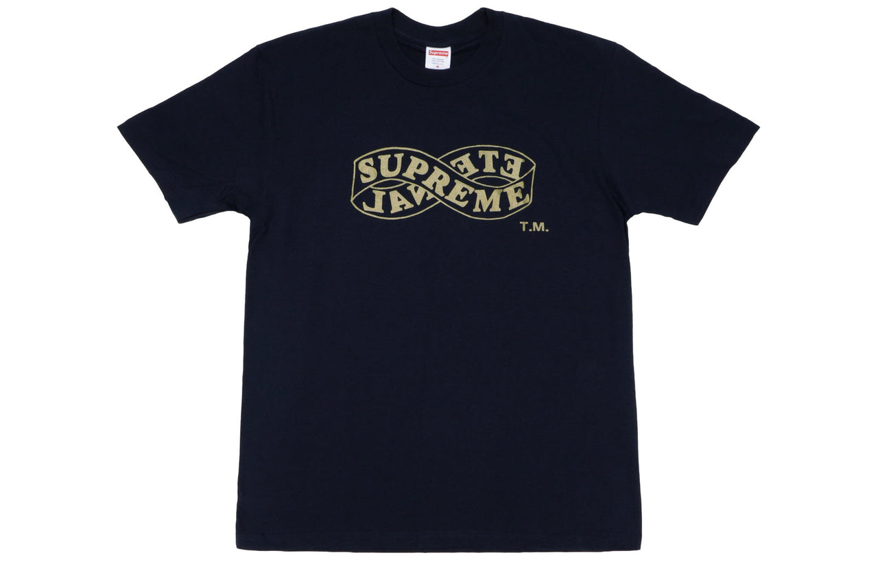 Supreme FW18 Eternal Tee Navy Logo Printing Short Sleeve Navy Blue SUP-FW18-456