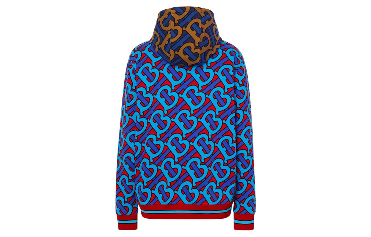 Men's Burberry Colorblock Alphabet Printing Hoodie Blue 80295571