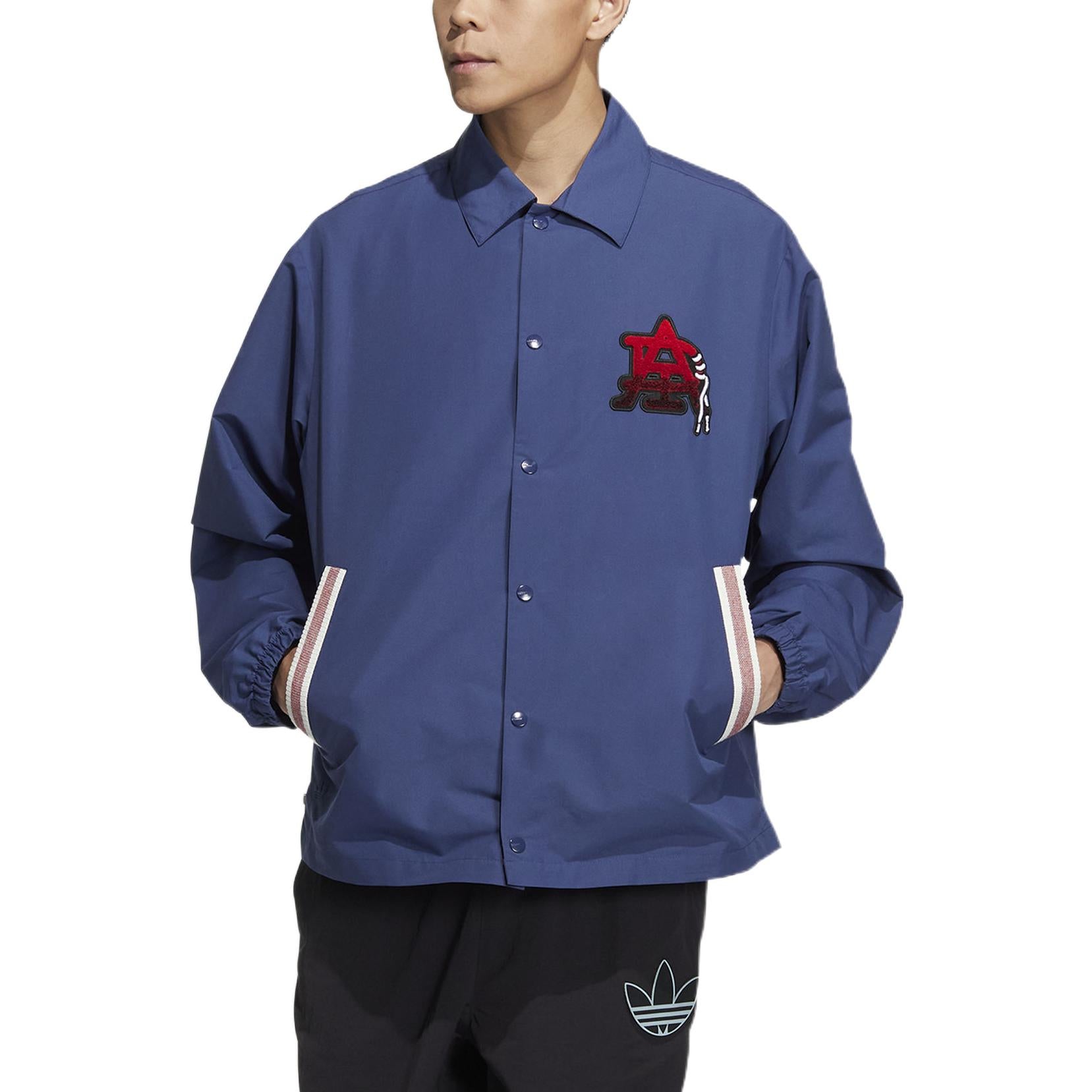 adidas Modern Collegiate Coach Jacket Asia Sizing 'Tech Indigo' HS1993