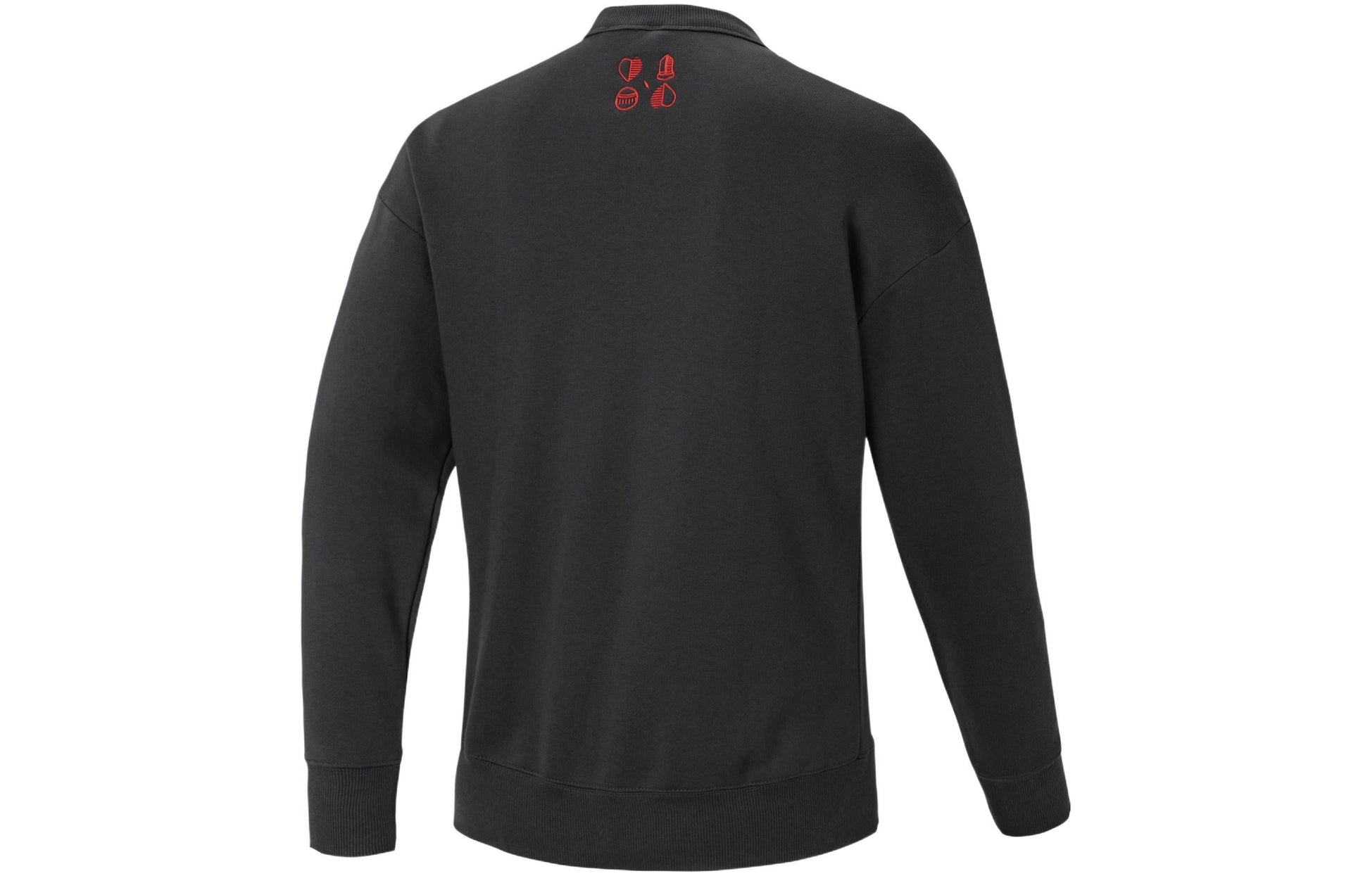 Men's adidas Solid Color Logo Printing Pattern Round Neck Pullover Long Sleeves Black HF1355