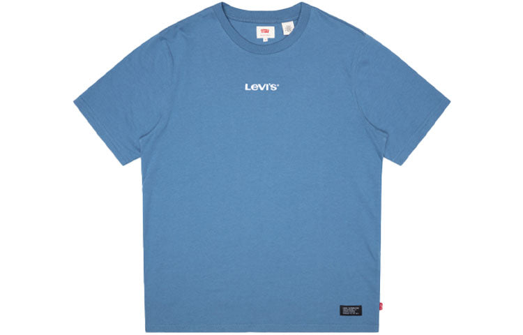 Men's Levis Round Neck Logo Short Sleeve Blue T-Shirt 16711-0002