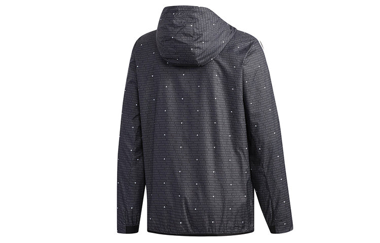 adidas Wb Aop 3s Woven Casual Sports Hooded Jacket Black DW4616