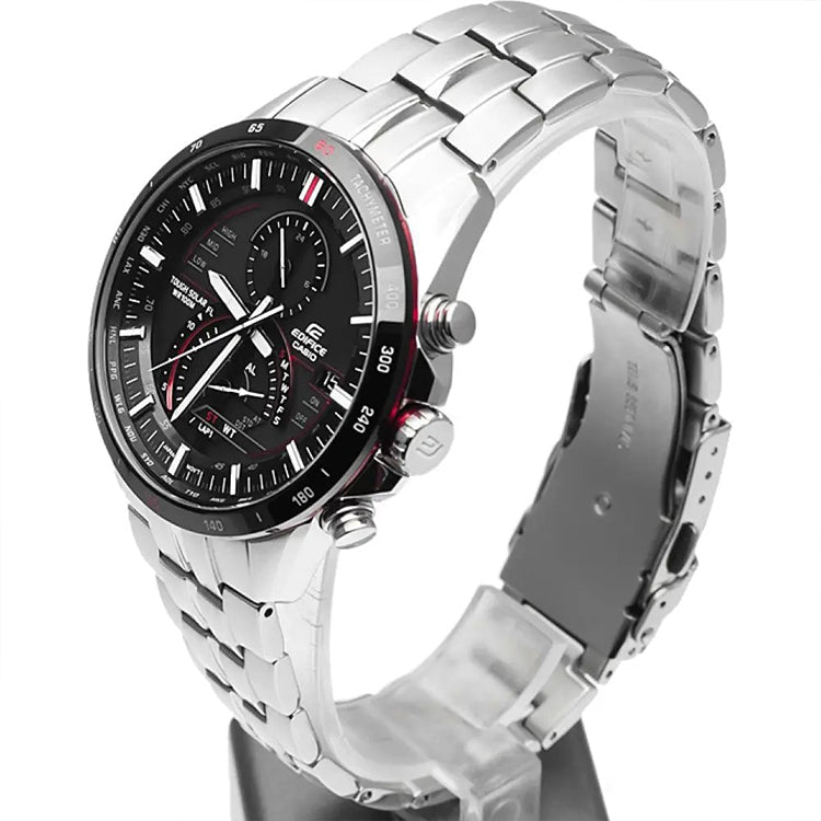 CASIO EDIFICE Solar Powered Mens Black Analog EQS-A500DB-1A