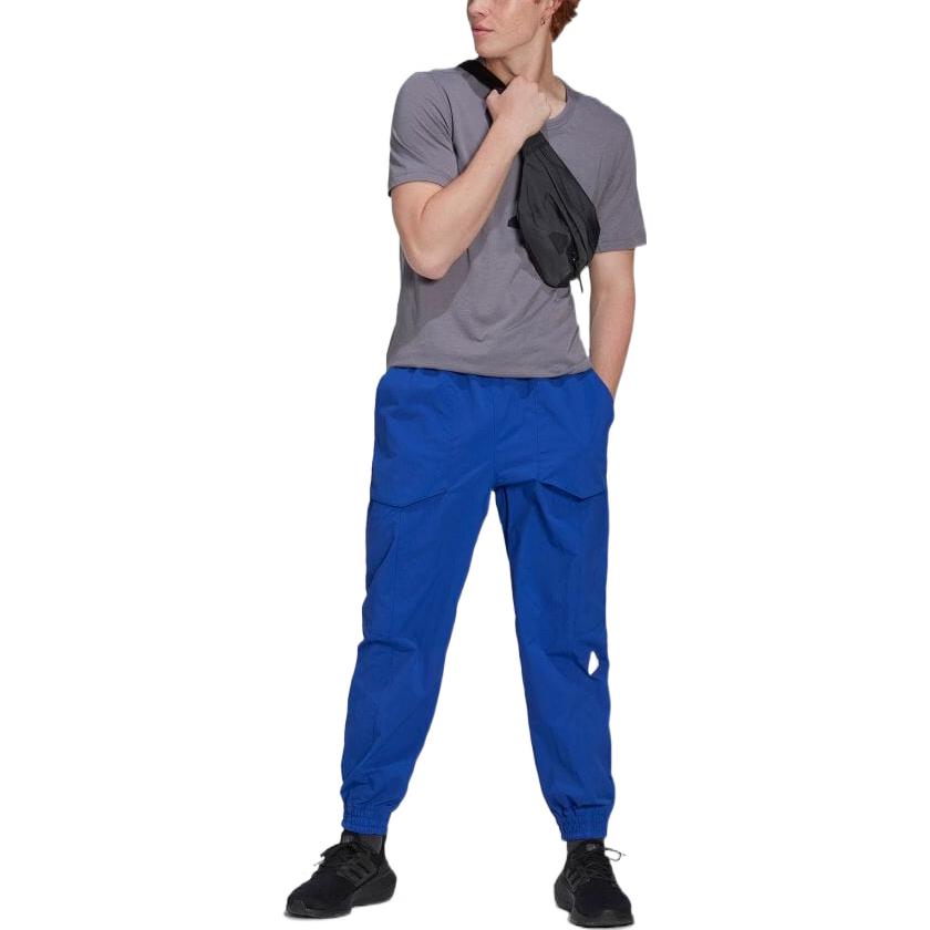 adidas Solid Color Casual Bundle Feet Sports Pants Men's Blue HN1934